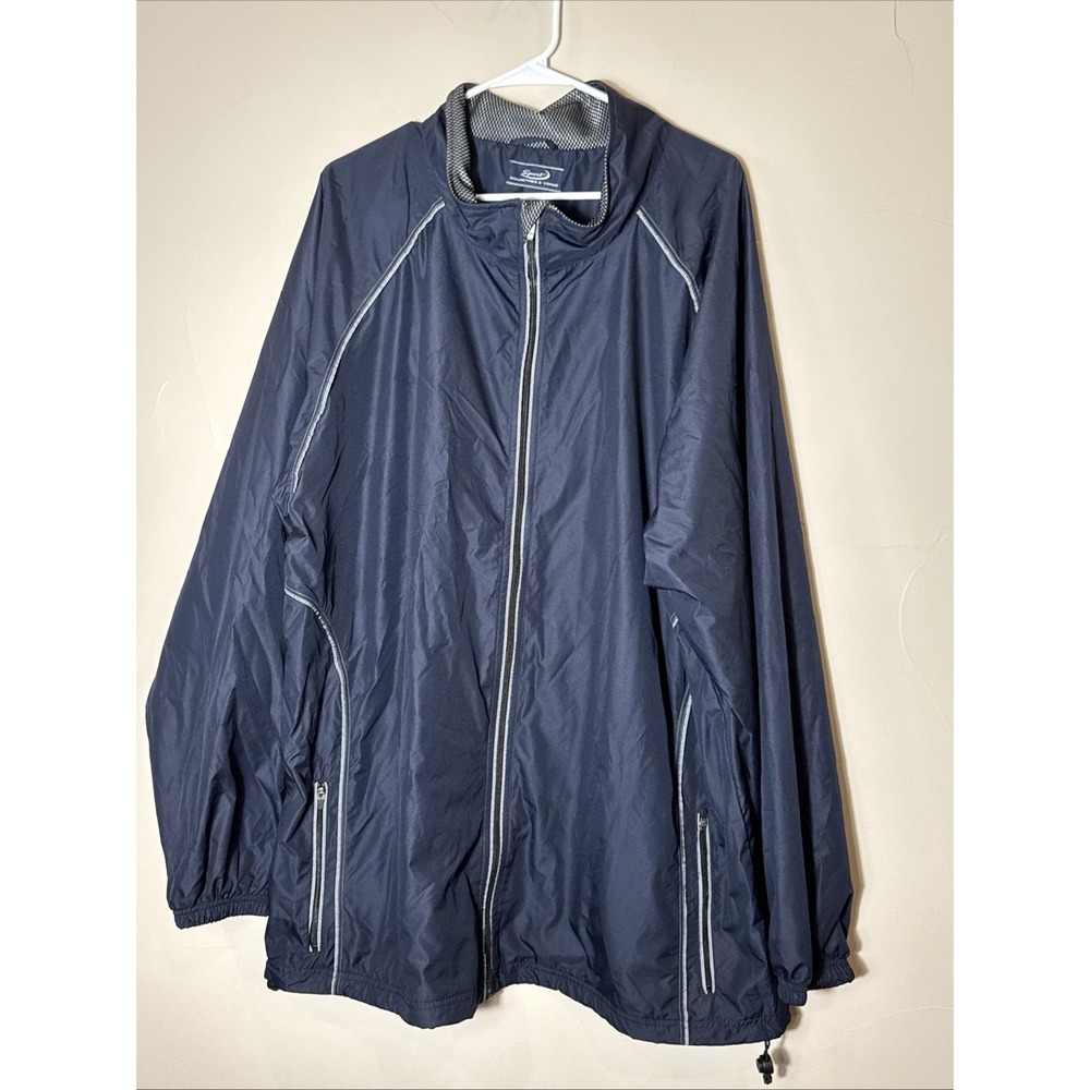 Roundtree Yorke Navy Blue Size 3Xt Sport Light‎ Weight Windbreaker Jacket